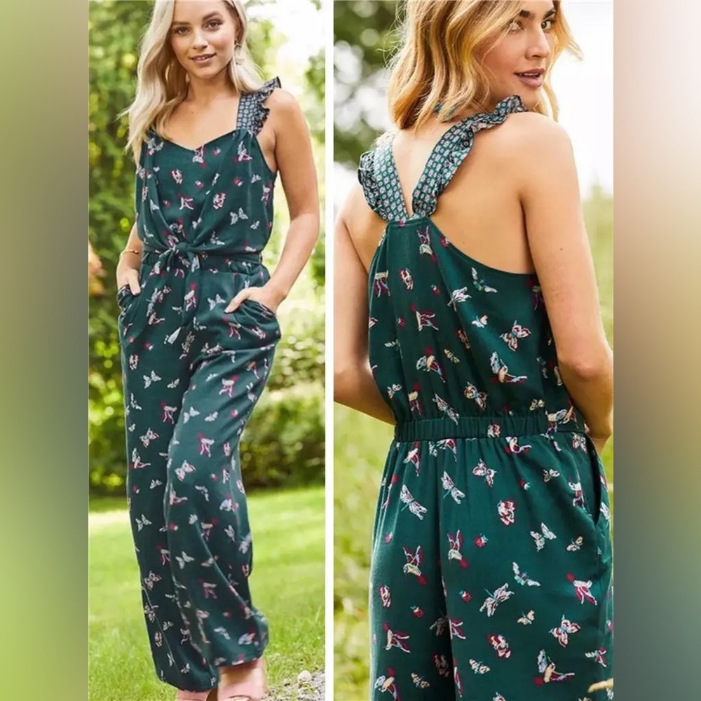 Matilda Jane EVERGREEN DREAM Jumpsuit Small Hummingbirds NWT